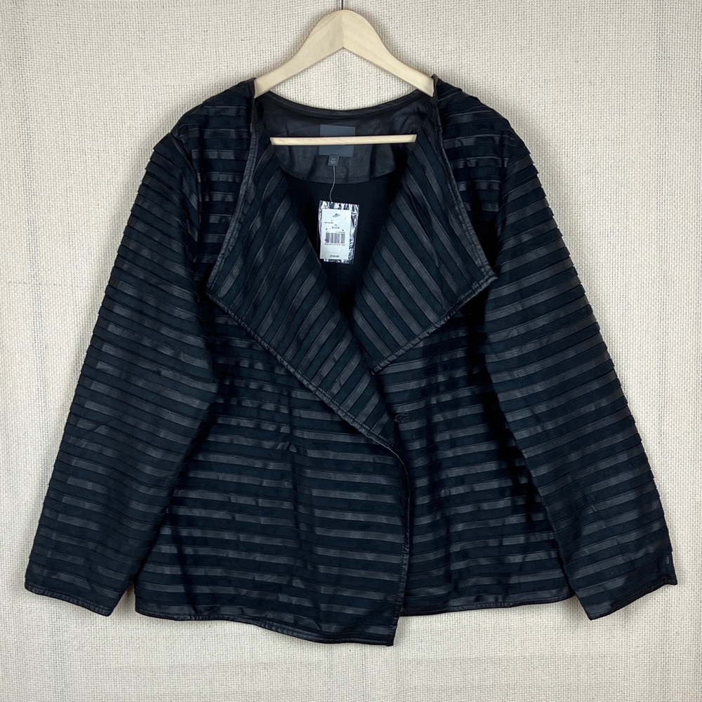 The Limited Black Faux Leather Moto Jacket Women's Plus Size NWT
